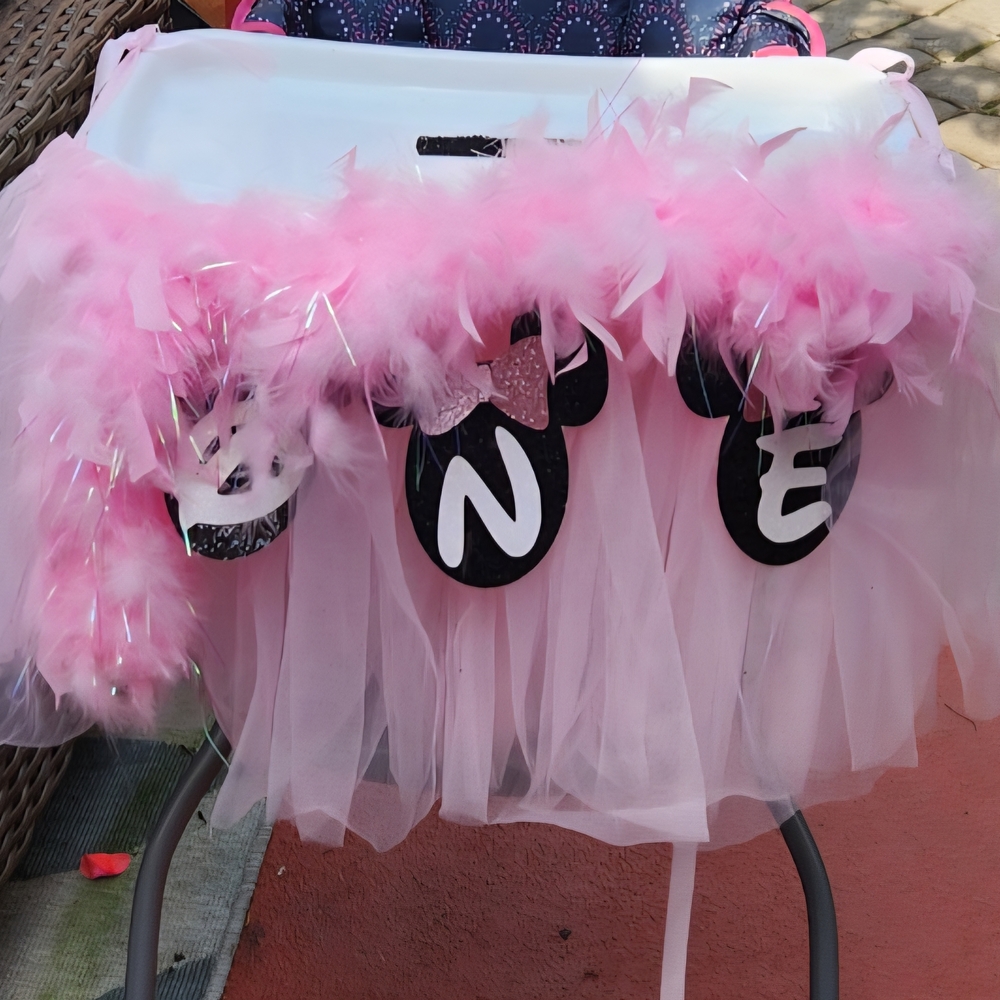 Pink Birthday High Chair Tutu Skirt